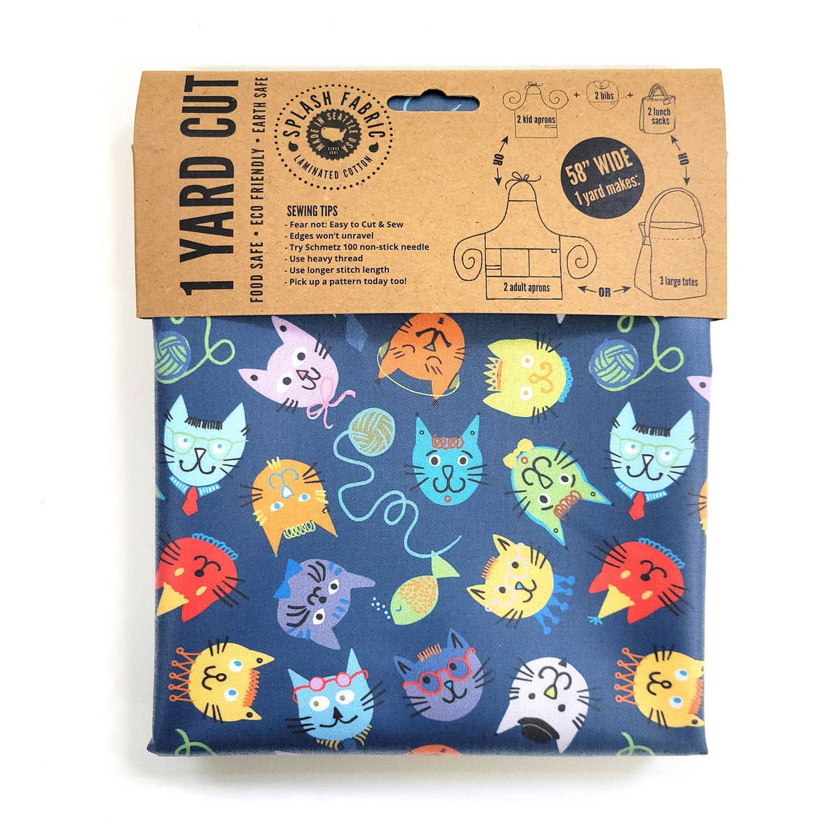 Splash Laminate Cotton 1 Yard Cut - Alley Cats