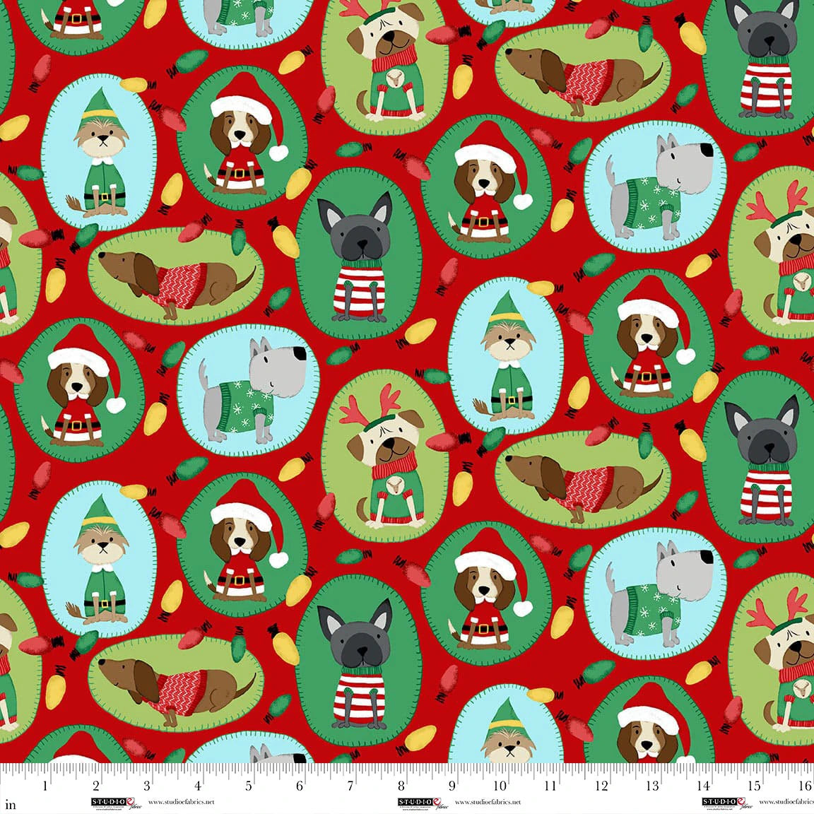 Merry Woof-mas Dogs In Round Shapes
