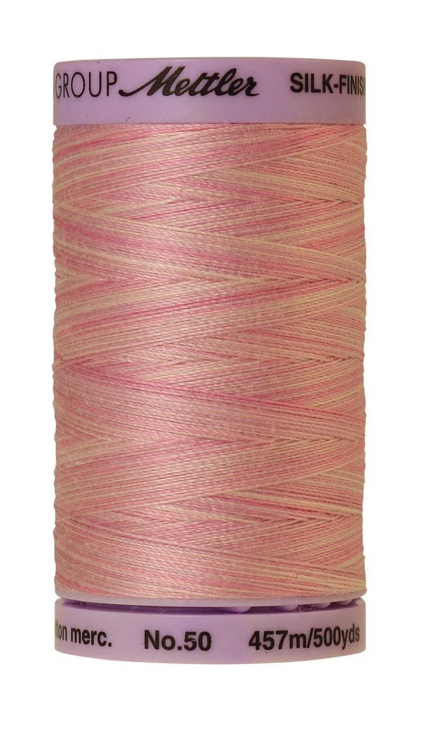 Mettler 9837 Silk-Finish 50wt Variegated Cotton Thread 500yd/457M So soft Pink