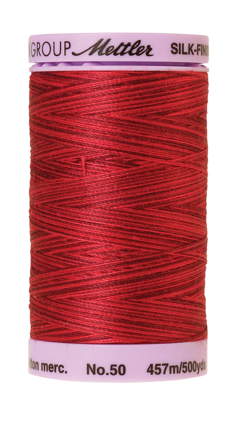 Mettler 9845 Silk-Finish 50wt Variegated Cotton Thread 500yd/457M Midnight Garnet