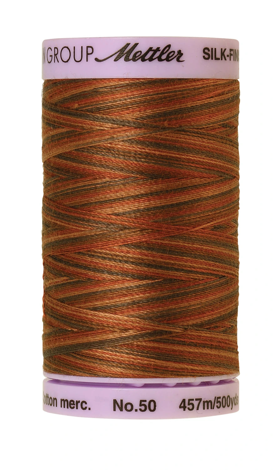 Mettler 9852 Silk-Finish 50wt Variegated Cotton Thread 500yd/457M Chocolatte