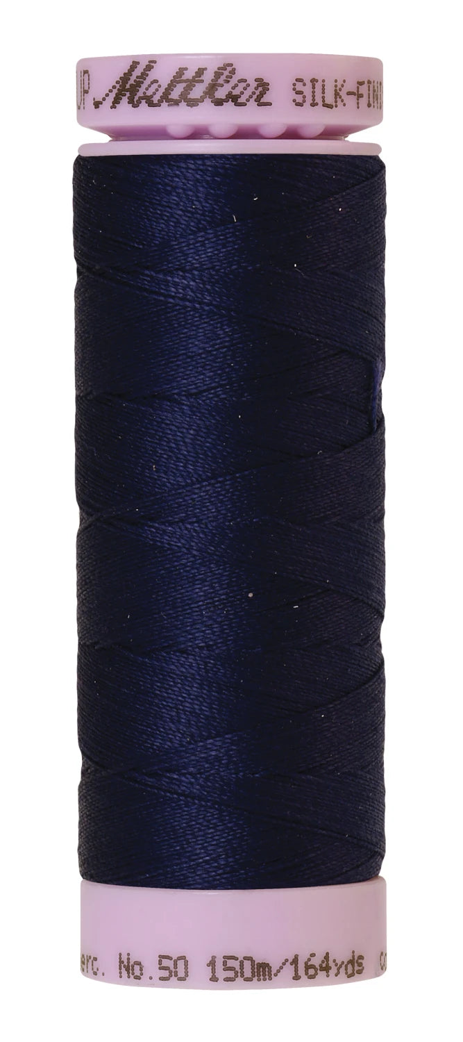 Mettler 0016 Silk-Finish 50wt Solid Cotton Thread 164yd/150M Dark Indigo