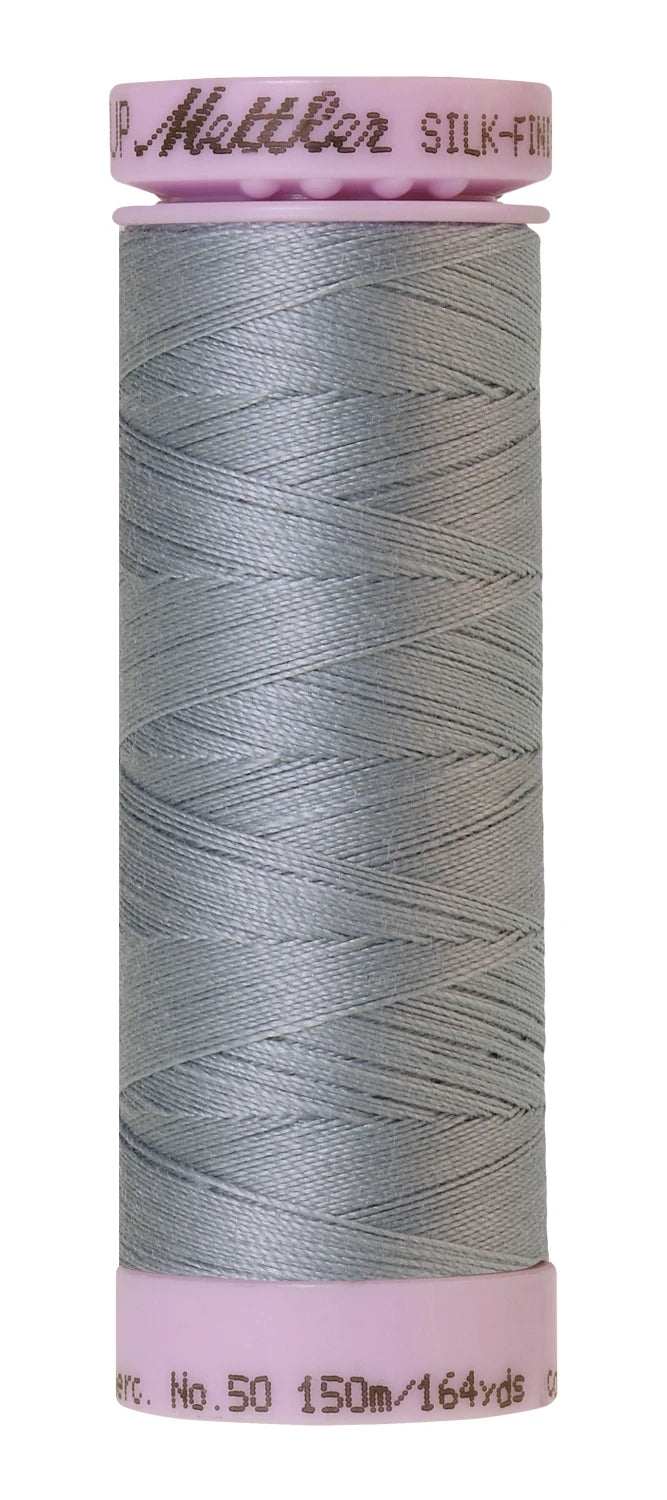 Mettler 0042 Silk-Finish 50wt Solid Cotton Thread 164yd/150M Ash Blue