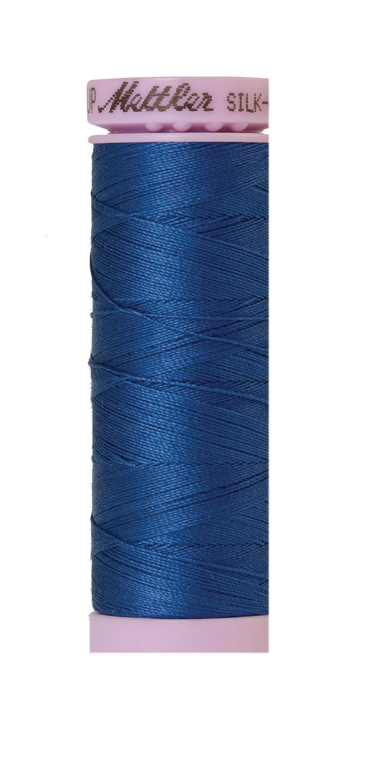 Mettler 0697 Silk-Finish 50wt Solid Cotton Thread 164yd/150M Snorkel Blue
