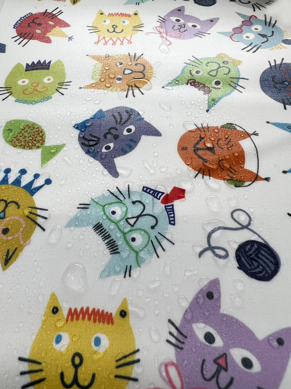 Splash Laminate Cotton Fabric 1 Yard Cut - Cool Cats