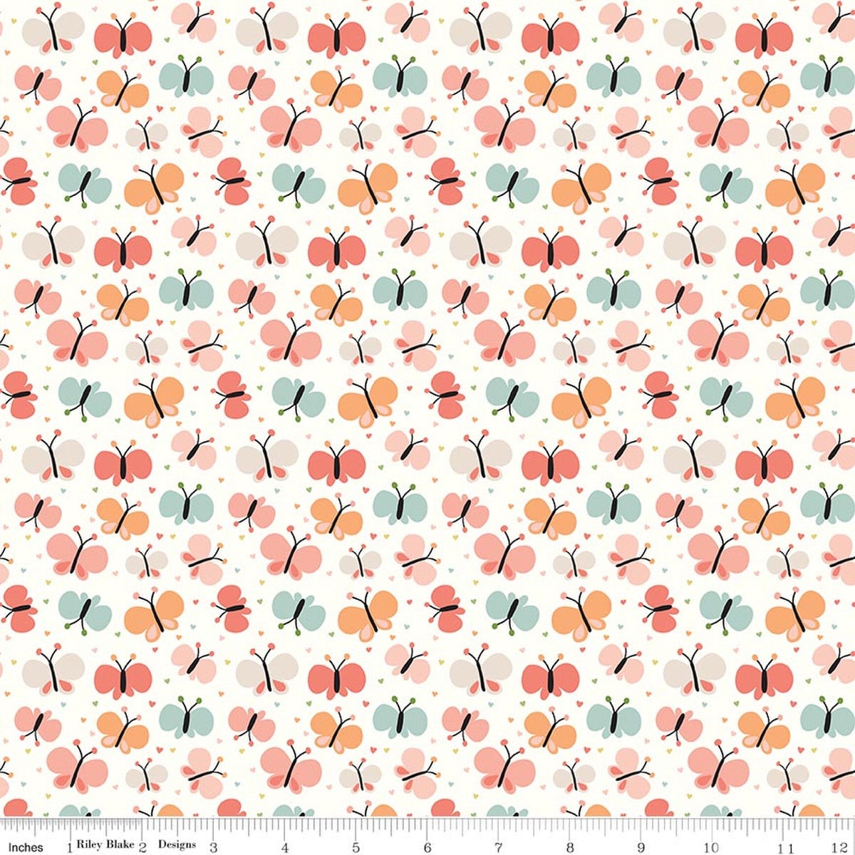 Love You to the Moon Flannel Butterflies White