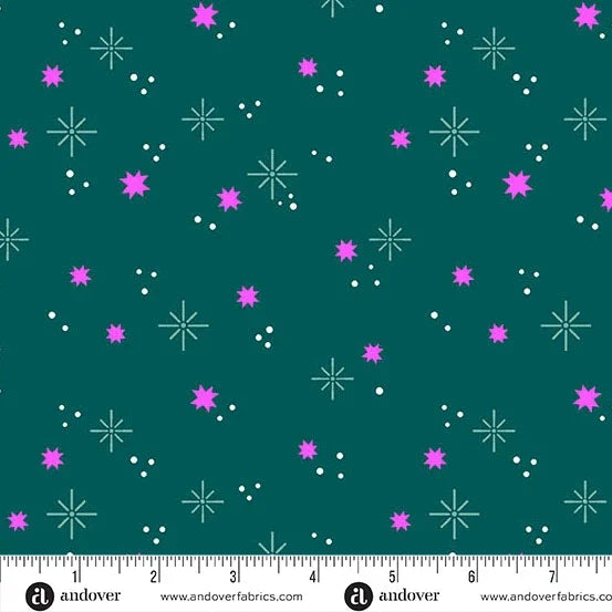 Ghostly Garden Stardust Teal 6376