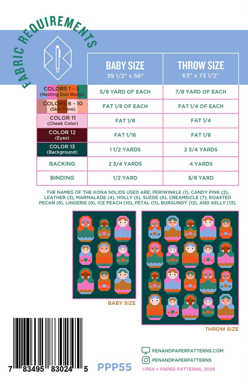 Nesting Dolls Quilt Pattern