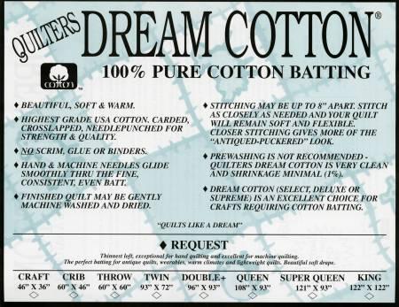 Quilters Dream White Cotton Select Crib Size 60inx46in