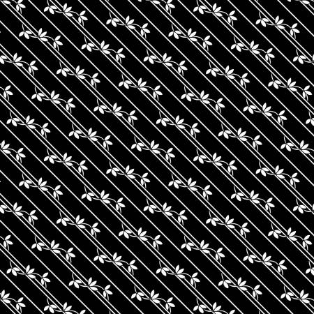 Shadow Blooms Black Diagonal Vines 5355