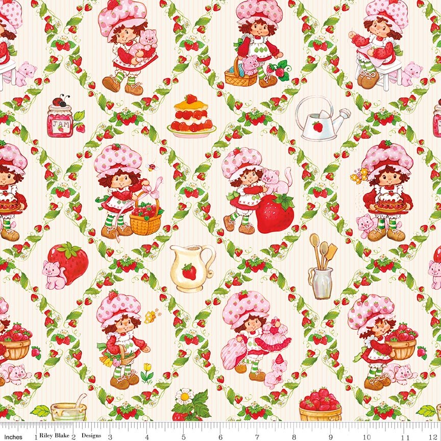 The World of Strawberry Shortcake 107/108 Inch Wide Back Cream