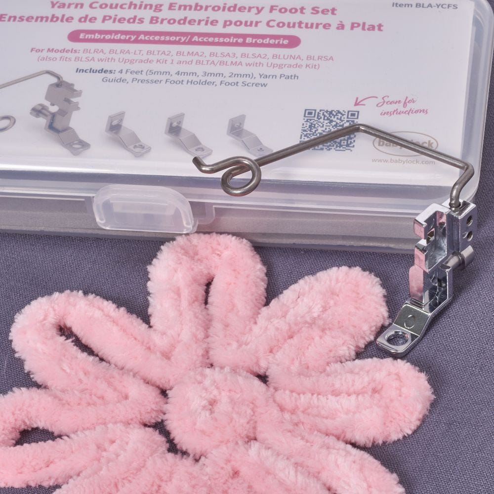 Baby Lock Yarn Couching Embroidery Foot Set, 4 Soles