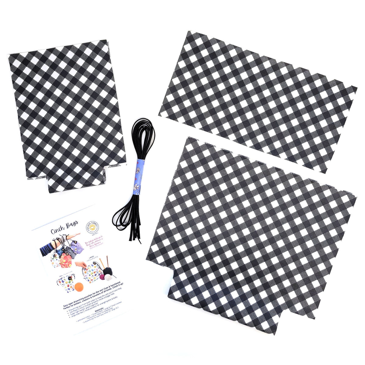 Laminated Cotton Cinch Bag Sewing Kit - Runaway Bunnies