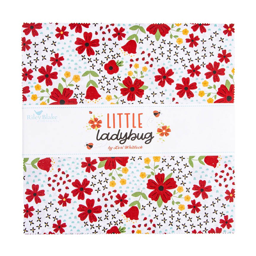 Little Ladybug 10 inch Fabric Squares