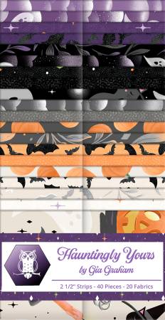 2.5in Strips Hauntingly Yours 40pcs 2pcs of Each Print