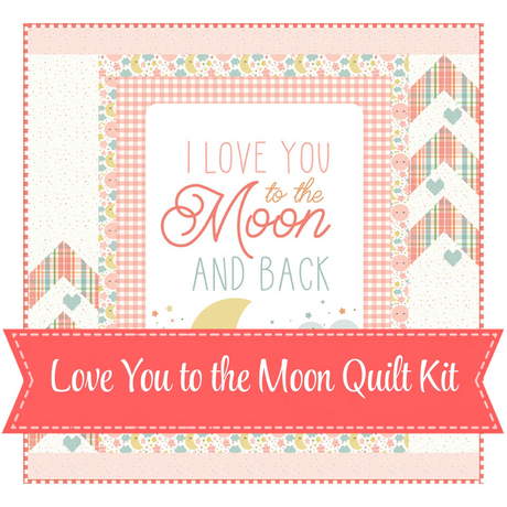 Love You to the Moon Coral Panel Quilt Kit