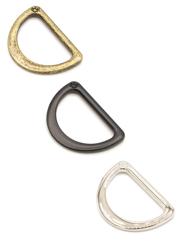 By Annie D-Ring flat 1 inch antique brass set of two