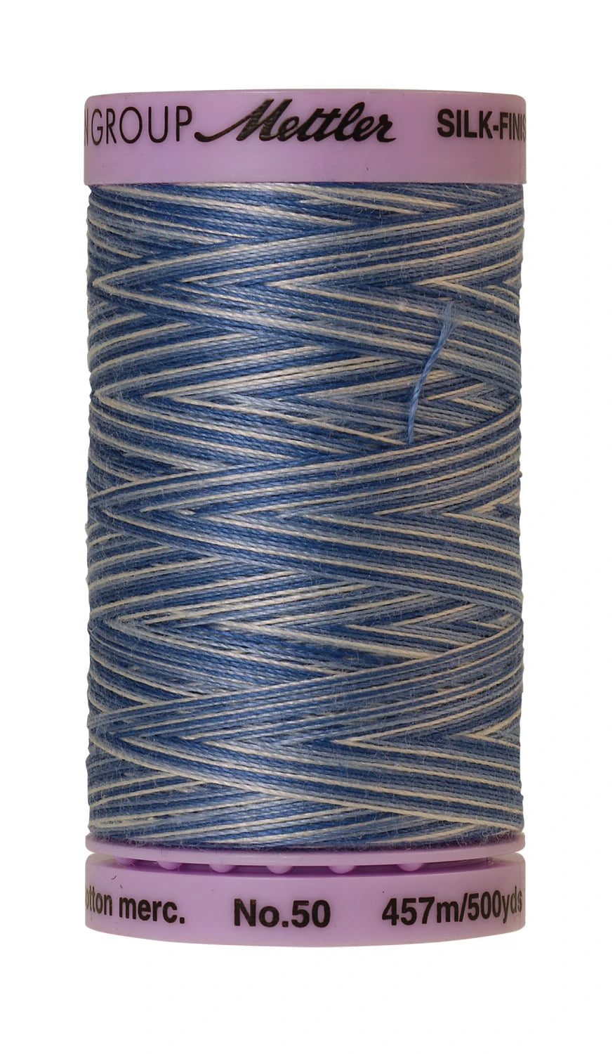Mettler 9811 Silk-Finish 50wt Variegated Cotton Thread 500yd/457M Clear Sky