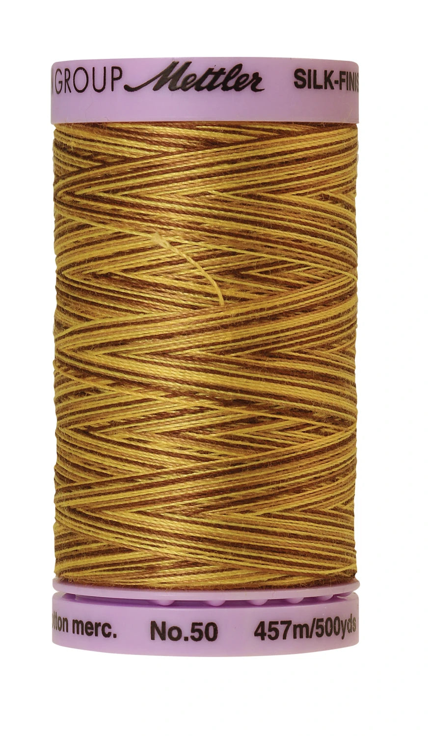 Mettler 9828 Silk-Finish 50wt Variegated Cotton Thread 500yd/457M Choco Banana