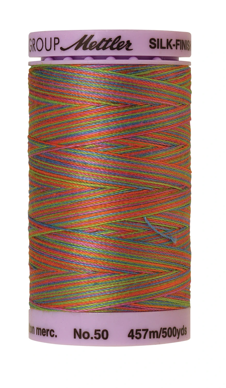 Mettler 9842 Silk-Finish 50wt Variegated Cotton Thread 500yd/457M Preppy Brights