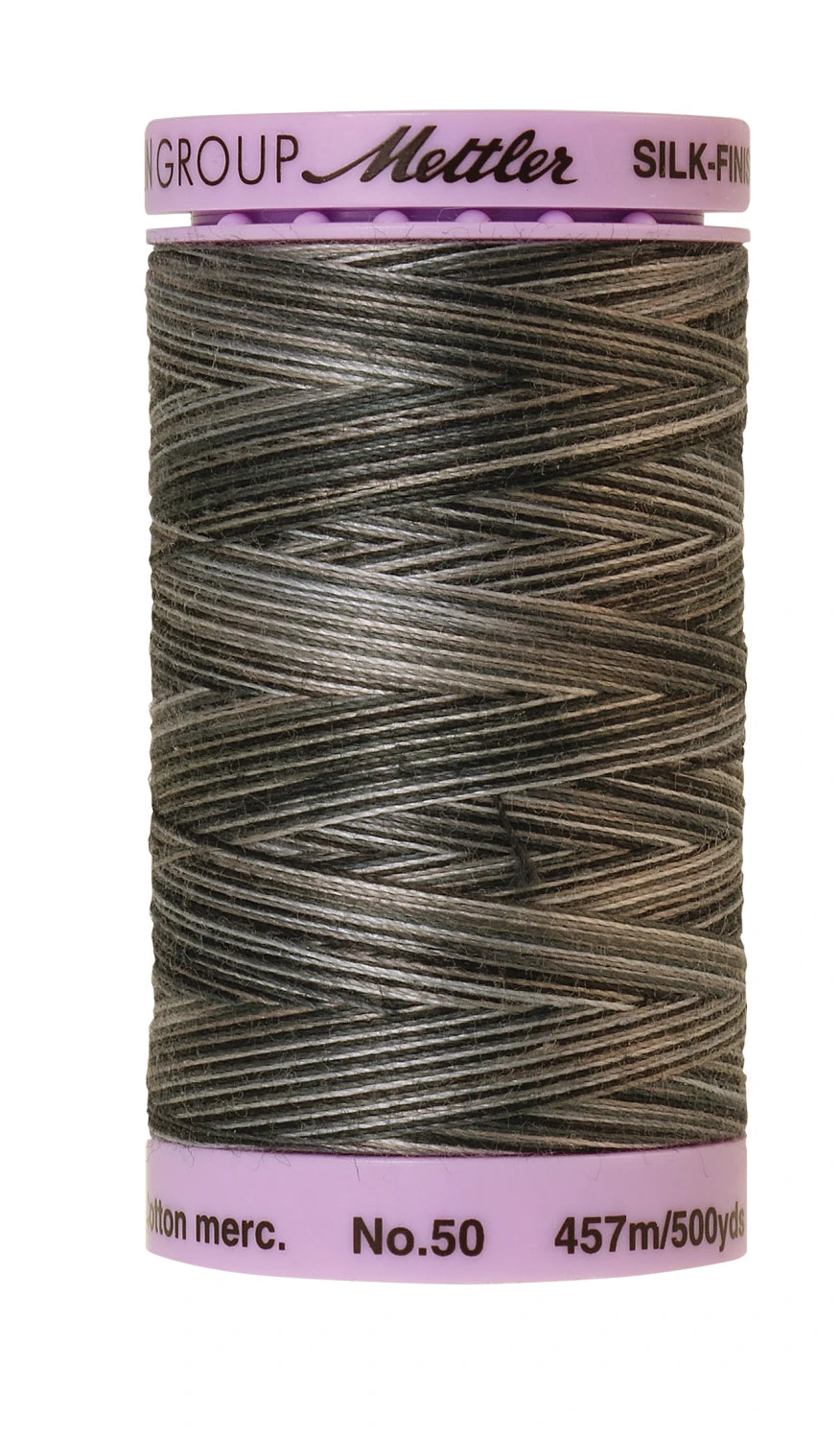Mettler 9861 Silk-Finish 50wt Variegated Cotton Thread 500yd/457M Charcoal