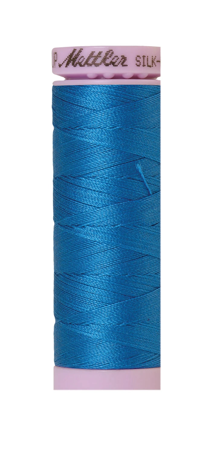 Mettler 0339 Silk-Finish 50wt Solid Cotton Thread 164yd/150M Mediterranian Blue