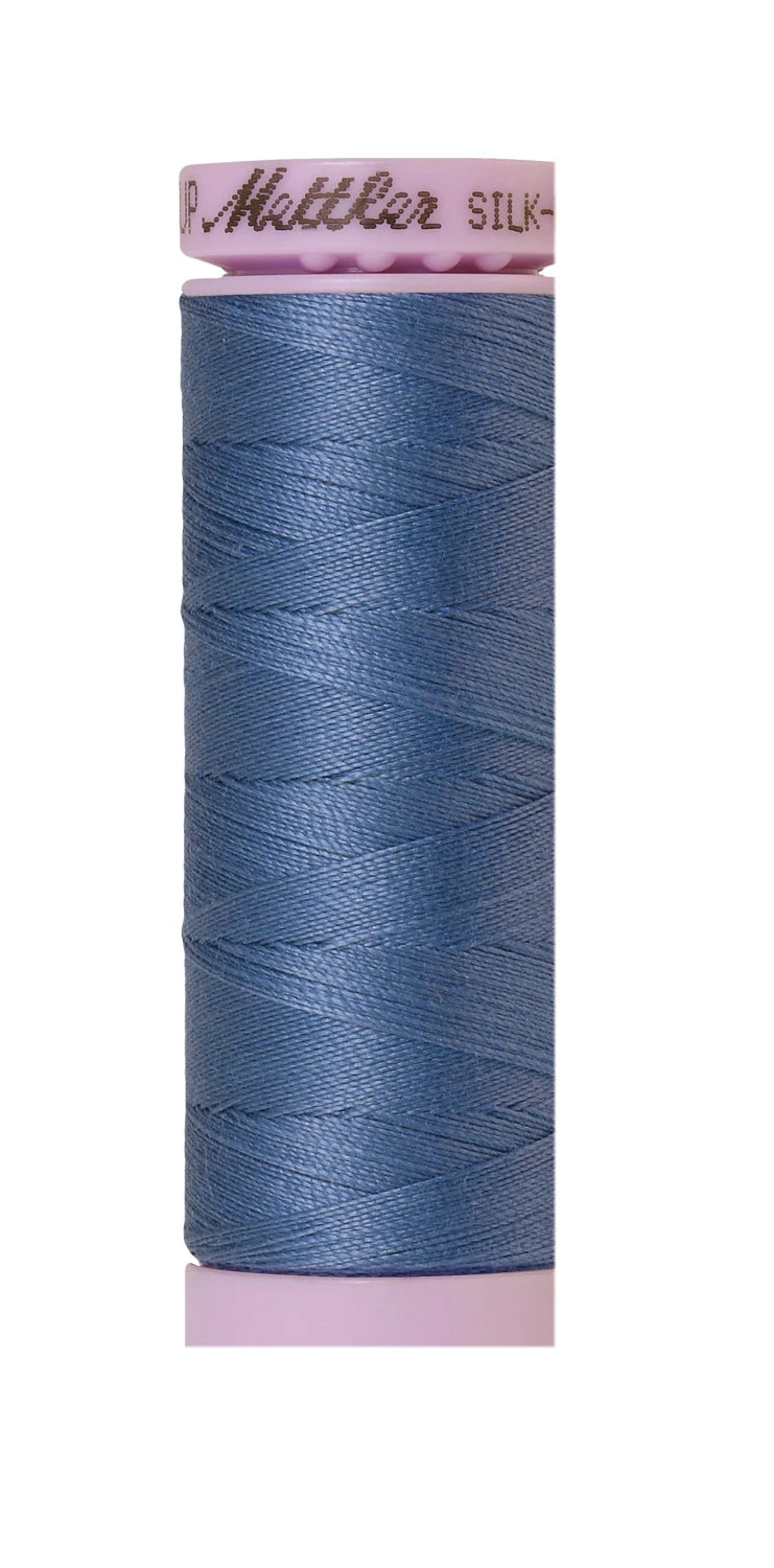 Mettler 0351 Silk-Finish 50wt Solid Cotton Thread 164yd/150M Smoky Blue