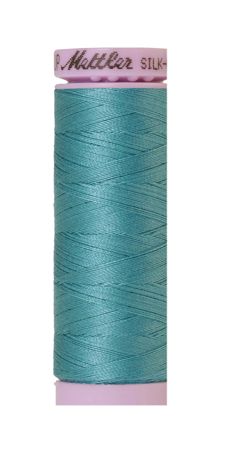 Mettler 0611 Silk-Finish 50wt Solid Cotton Thread 164yd/150M Blue-green Opal