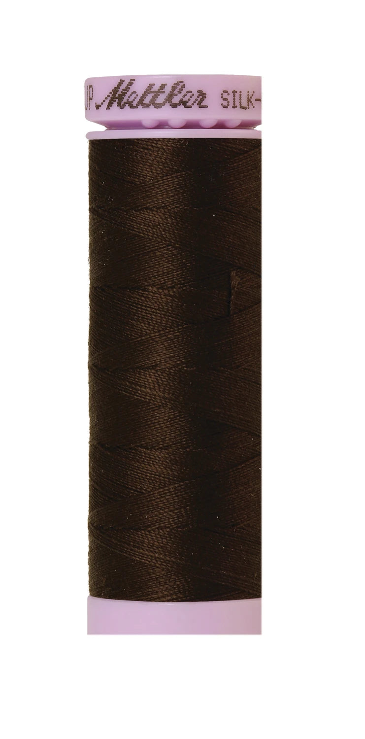Mettler 1002 Silk-Finish 50wt Solid Cotton Thread 164yd/150M Very Dark Brown
