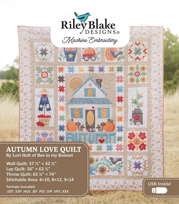 Autumn Love Quilt Lori Holt - Machine Embroidery USB - copy