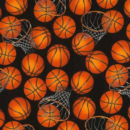 Basketballs & Hoops Black 5598