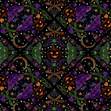Boo Town Multi Halloween Damask 806316