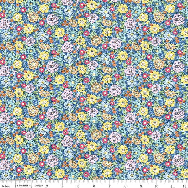 Traditional 30's Floral Blue