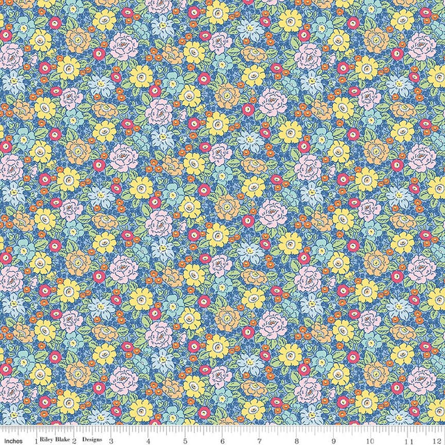 Traditional 30's Floral Blue