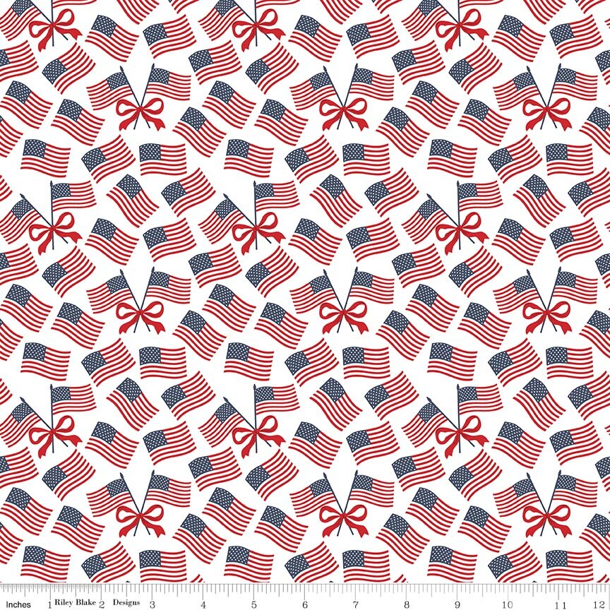 Hooray for the USA Flags White