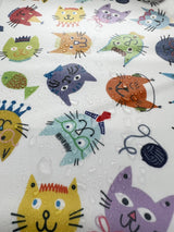 Splash Laminate Cotton Fabric 1 Yard Cut - Cool Cats