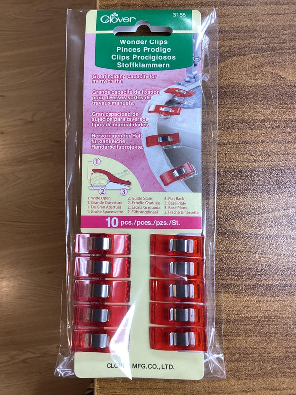 Clover Wonder Clips 10ct Red