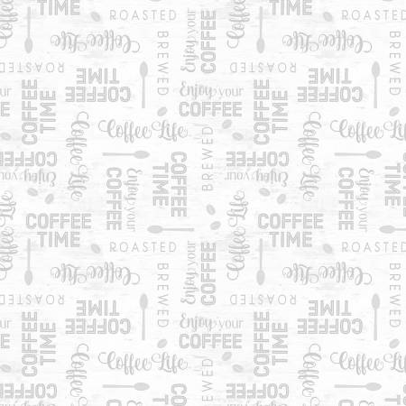 Coffee Life White Words All Over 4459