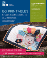 EQ Printables Cotton Basic inkjet fabric sheets package