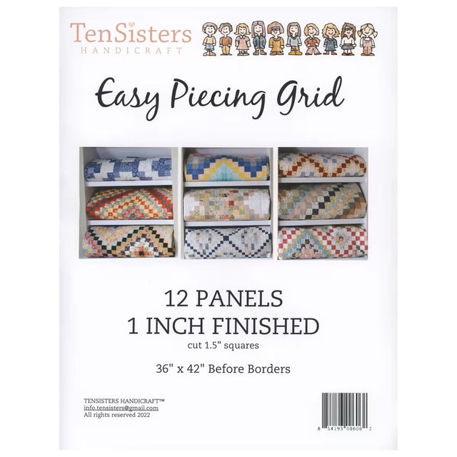 Easy Piecing Grid 1 inch Finished 12 panels