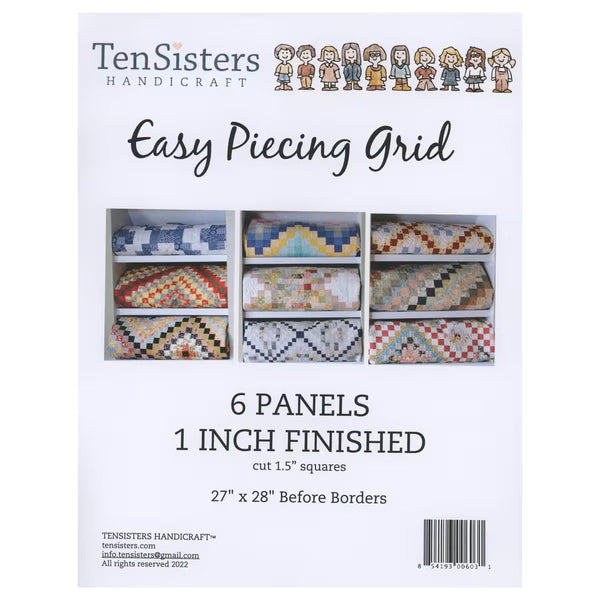 Easy Piecing Grid 1 inch Finished 6 Panels