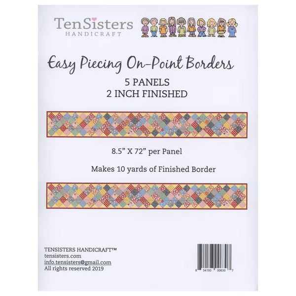 Easy Piecing Grid On-Point Borders 2 inch Finished 5 Panels