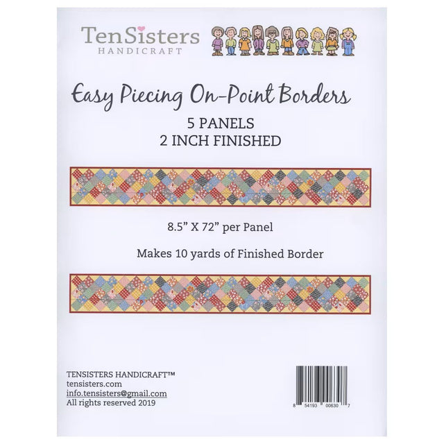 Easy Piecing Grid On-Point Borders 2 inch Finished 5 Panels