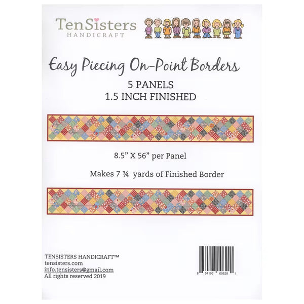 Easy Piecing On-Point Borders 1.5 inch Finished 5 Panels