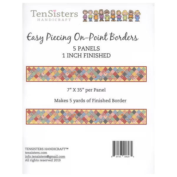 Easy Piecing On-Point Borders 1 inch Finished 5 Panels