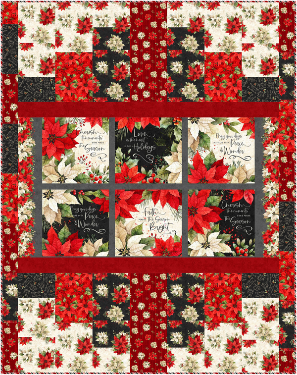 Espresso Poinsettia Radiance Quilt Kit