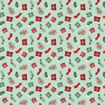 Evergreen Wishes Stockings & Gifts Mint 806195