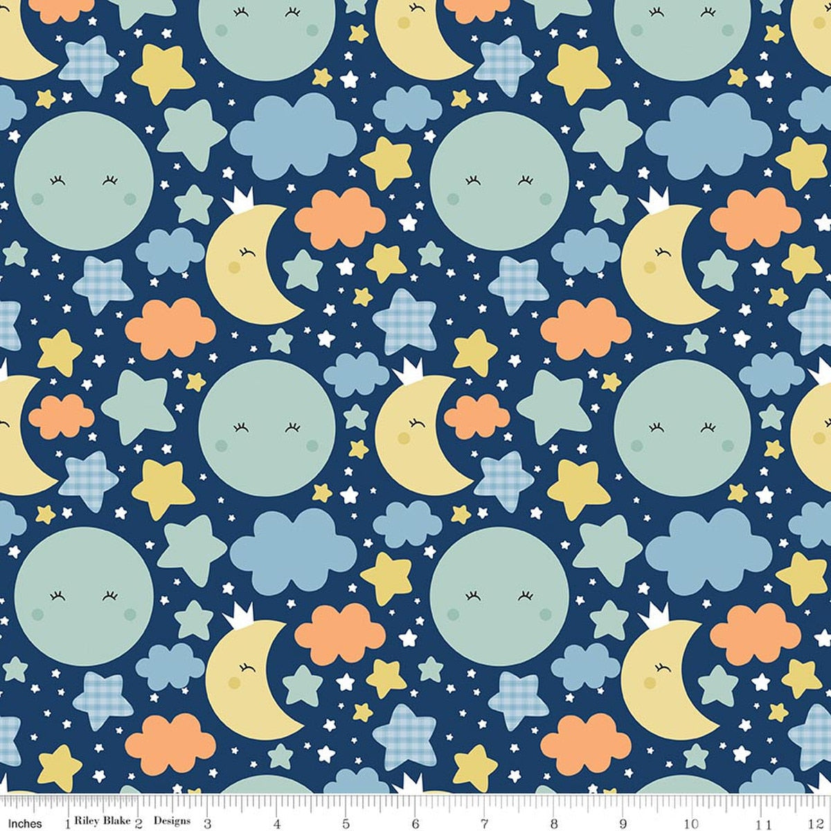 Love You to the Moon Flannel Nighttime Navy