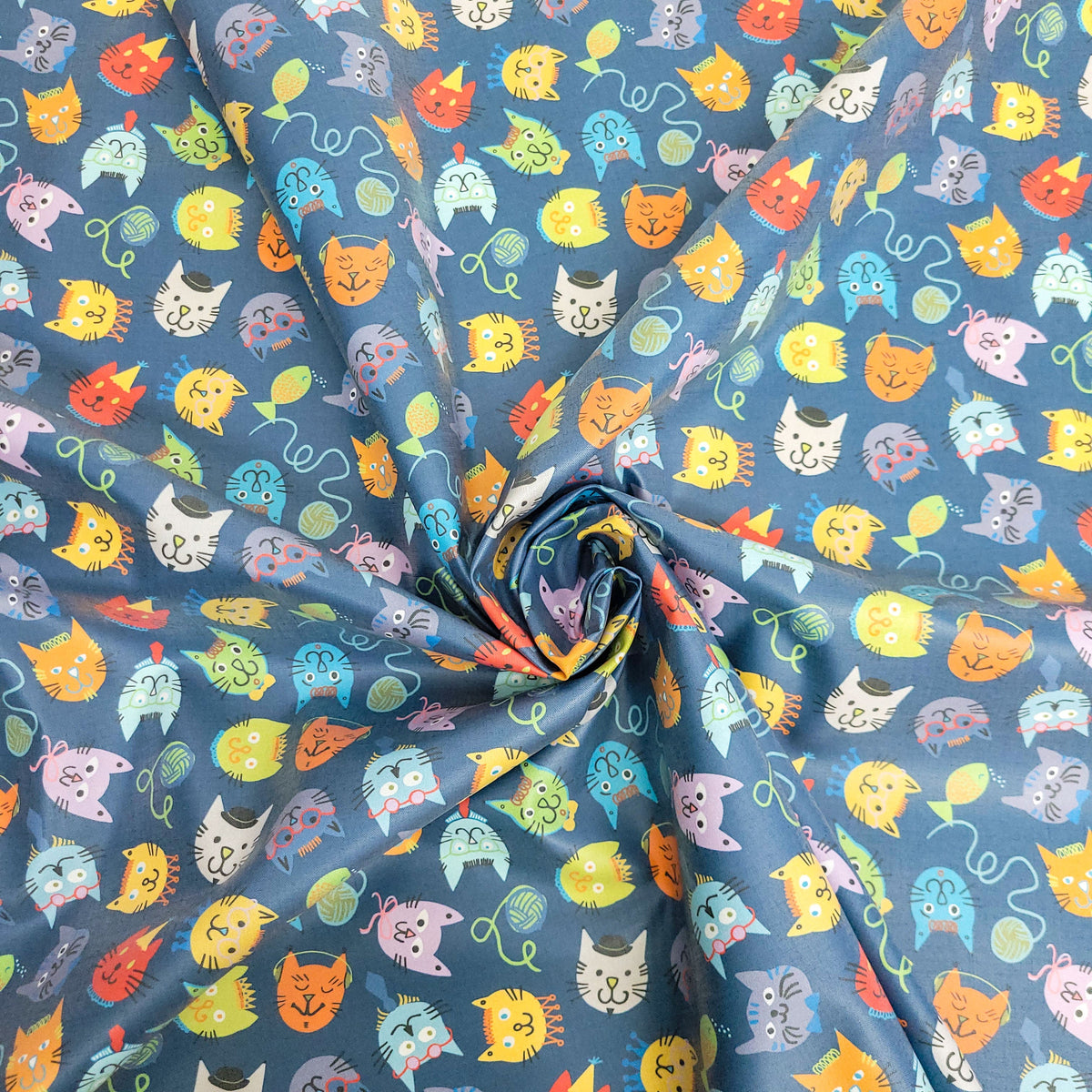 Splash Laminate Cotton Fabric 1 Yard Cut - Alley Cats
