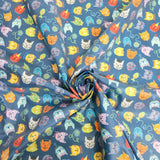 Splash Laminate Cotton Fabric 1 Yard Cut - Alley Cats